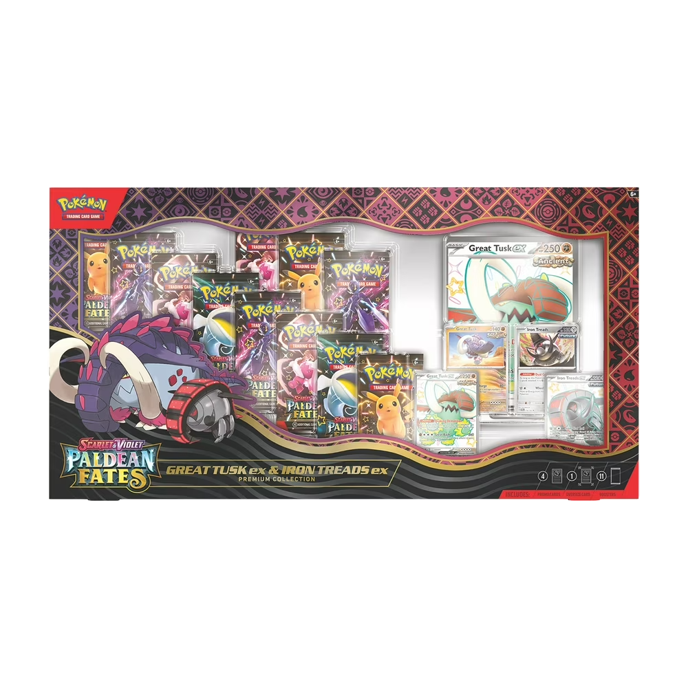 Paldean Fates Great Tusk ex & Iron Treads ex Premium Collection